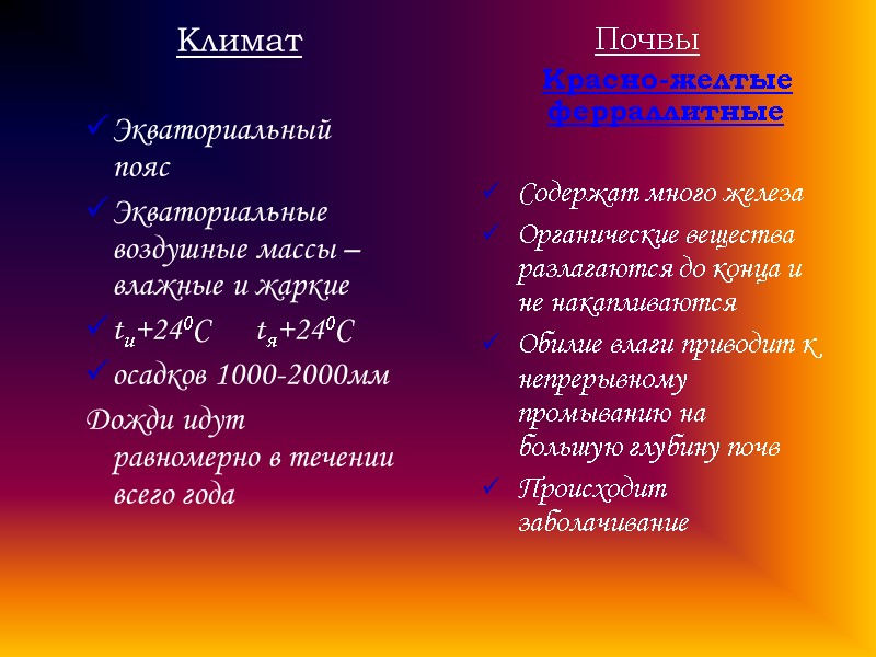 Почвы     Красно-желтые        